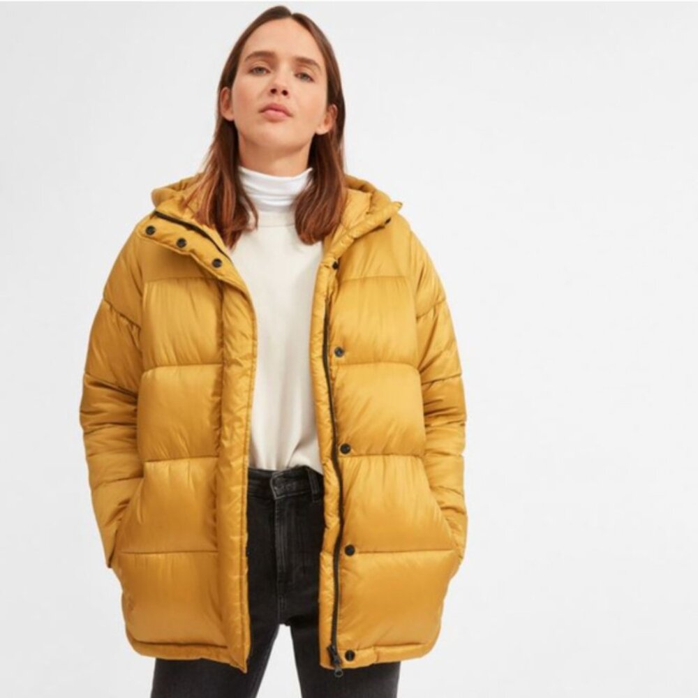 Everlane The ReNew Puffy Puff Jacket - Mustard Gold - Size XXS